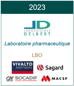 Laboratoires Delbert, laboratoire pharmaceutique, LBO Vivalto Partners, Sagard, Crédit Agricole SICADIF, MACSF
