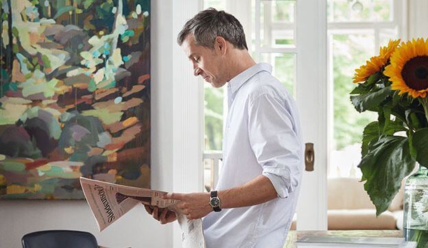 Man reading paper
