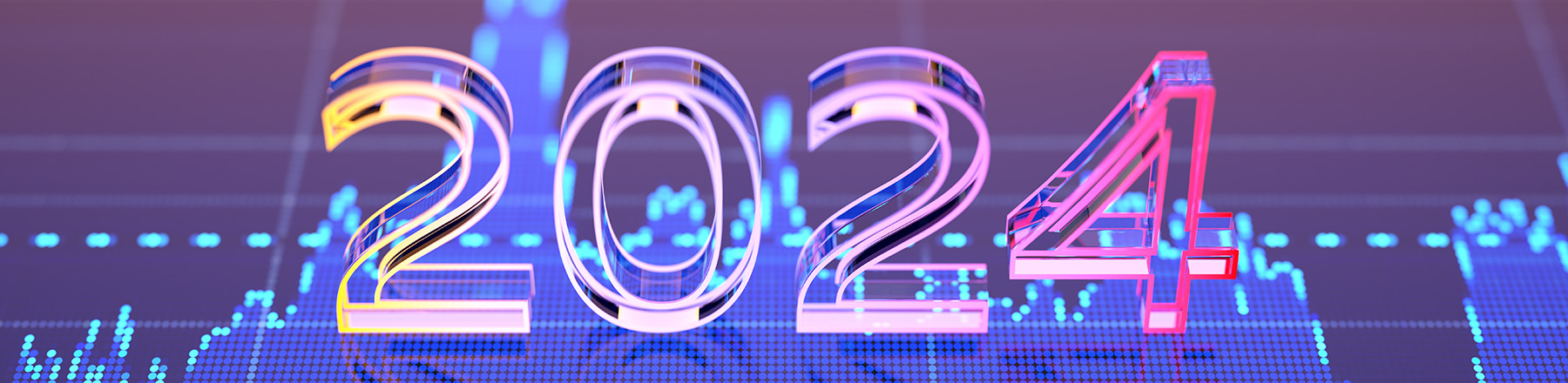2024 in neon with stocks